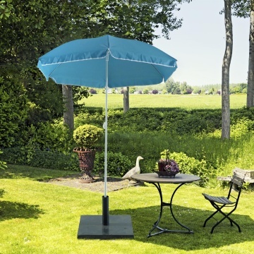 Umbrela terasa, otel/poliester, Ø 180 cm, H 185 cm, albastru - Img 2