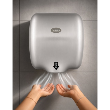 Uscator de maini profesional Limpio HD88, 1800 W, activare automata cu senzor, viteza aer 60 m/s, 202 m3/h, inox 304, Inox satinat - Img 7