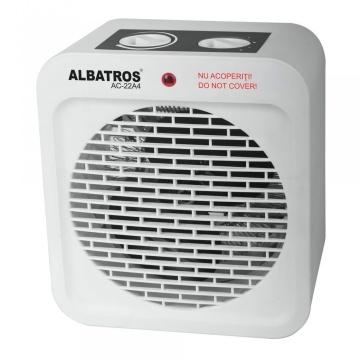 Aeroterma electrica Albatros AC-22A4, 2000 W, 2 trepte de putere 1000/2000 W, Termostat reglabil, Mod rece/cald/fierbinte, Protectie supraincalzire