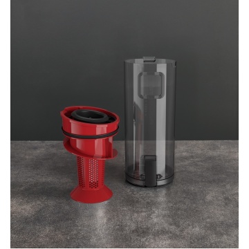 Aspirator vertical fara fir Rowenta X-Pert 7.60 RH6A73WO, 140W, autonomie 45 minute, filtrare 99%, recipient praf 0.44 L, perie cu LED, statie de incarcare cu suport accesorii, rosu & negru - Img 13