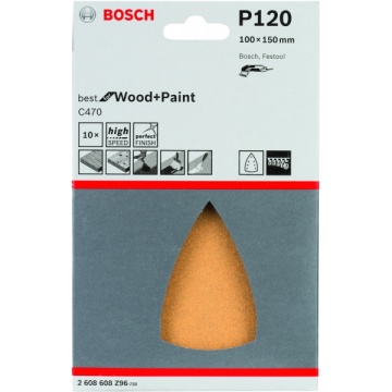 Bosch Set 10 Foi abrazive C470 100x150mm, G120, 7orificii - Img 2