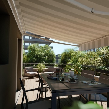 Copertina retractabila, manuala, poliester, 395 x 300 cm, alb/gri - Img 6
