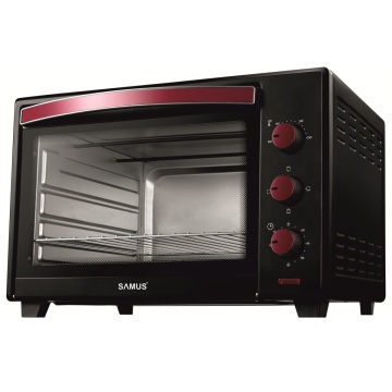 Cuptor electric Samus CS-45B2, 45 L, 2000 W, 4 rezistente inox, Timer 60 min, Negru/Grena