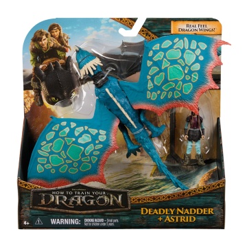 Dreamworks Dragons World of Berk - How to Train Your Dragon set 2 figurine Viking & Dragon Assortment, Astrid & Deadly Nadder, Multicolor, 4 ani+