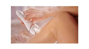 Epilator umed si uscat Philips Seria 8000 BRE730/10, 7 accesorii, 32 pensete, utilizare fara fir, 2 setari viteza, opti-light, discuri ceramice, Argintiu - Img 7