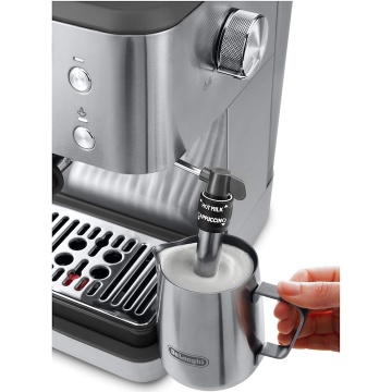 Espressor manual De'Longhi Classic EM450.M, 2 tipuri de bauturi, sistem manual de spumare, 1.7l, 1325W, 15 bar, argintiu - Img 7