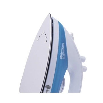 Fier de calcat de voiaj Russell Hobbs 22470-56 Steam Glide, dual voltage 110-240V, talpa inox, abur variabil, Alb/Albastru - Img 2