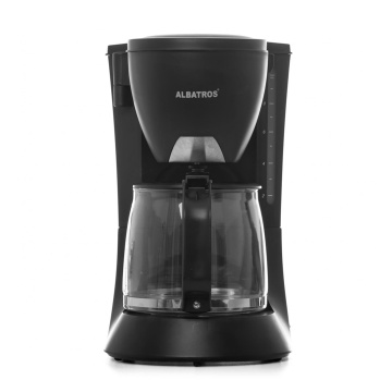 Filtru de cafea Albatros Verona Black 2, 680 W, 1.2 L, 8-10 cesti, filtru permanent, sistem antipicurare, Negru