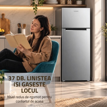 Frigider cu doua usi Samus SX286IE, 206 L, Motor Inverter, Clasa E, Dezghetare automata, Inox - Img 6