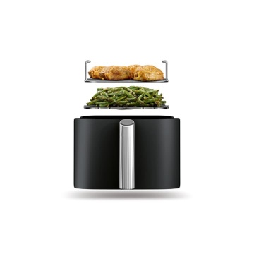 Friteuza cu aer cald Ninja Double Stack SL300, 2470W, 7.6l, 2 sertare suprapuse cu acoperire ceramica, 2 placi grill din inox, negru - Img 8