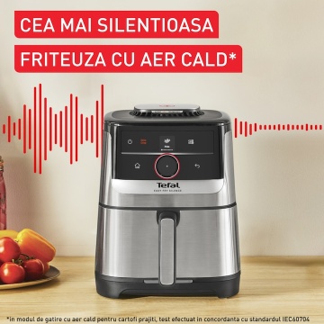 Friteuza cu aer cald Tefal Easy Fry Silence EY572DE1, 1670 W, 5l, 11 programe, pana la 220°C, afisaj digital, functie mentinere cald, argintiu & negru - Img 9