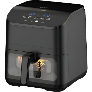 Friteuza cu aer cald Vivax DFA-617DB, 1500W, 6L, temperatura reglabila pana la 200°C, cronometru, tava antiaderenta, protectie la supraincalzire, negru - Img 1