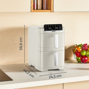 Friteuza dubla cu aer cald Tefal Easy Fry Crispy Stack EY752AE0, 2700 W, 10 L - Air fryer cu 7 programe automate, 2 compartimente, temperatura ajustab - Img 9