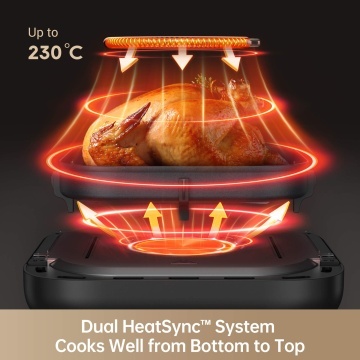 Friteuza Mova AeroChef FD10 Pro, Putere 1800 W, Capacitate bol 6 l, Tehnologie Dual HeatSync™, Temperaturi 50–230 °C, Sistem 360° Hot Poly-Air™, Ecran Tactil, 11 Programe, Negru - Img 17