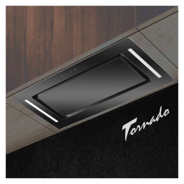 Hota Incorporabila Tornado Modul Sensor 1200 (52) LED, 1 motor Turbo, latime 52 cm, absorbtie 1200 m3/ora, filtru anti-grasimi aluminiu 5 straturi, Negru - Img 2