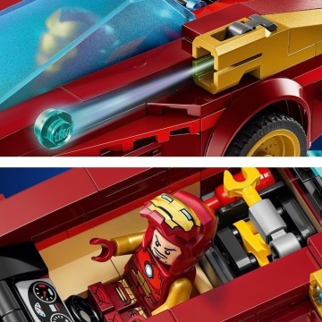 LEGO® Marvel - Masina lui Iron Man si Black Panther vs. Hulk cel rosu, 76310, 295 piese, 7 ani+ - Img 11