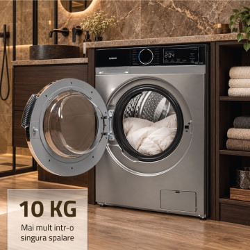 Masina de spalat rufe Samus WSADI-10149DS, 10 kg, 1350 rpm, Clasa A, Motor Inverter, Abur, Gri inchis - Img 10