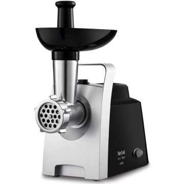 Masina de tocat Tefal 7 in 1 NE108831, 1400 W, 1.7 kg/min, functie reverse, 3 site din inox, 3 cilindrii pentru feliere, accesoriu pentru carnati, Negru - Img 2