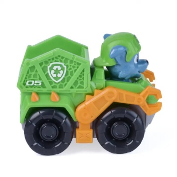Mini vehicul cu figurina, Paw Patrol the Dino Movie, Pup Squad Racers, Rocky - Img 4
