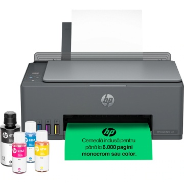 Multifunctional inkjet color CISS HP Smart Tank 581 All-in-One, USB, Wireless, Apple AirPrint, A4, 6.000 de pagini alb-negru sau color, Negru - Img 3