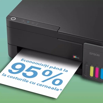 Multifunctional inkjet Epson EcoTank L3310 CISS A4 Color, Scanner, Copiator, USB, 33 ppm, LCD, Sistem Rezervor Cerneala Economic, Negru - Img 6