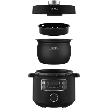 Oala sub presiune electrica Tefal Turbo Cuisine CY754830, 1090W, 4.8L, 10 programe, interfata intuitiva, bol de gatit Tefal Spherical Bowl, negru - Img 15
