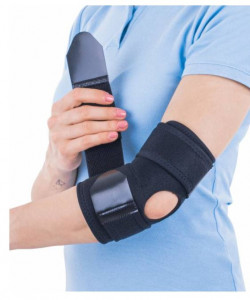 Orteza de cot cu suport elastic Triasport Elbisport Aktiv, SRT245, Marime universala, Negru - Img 2