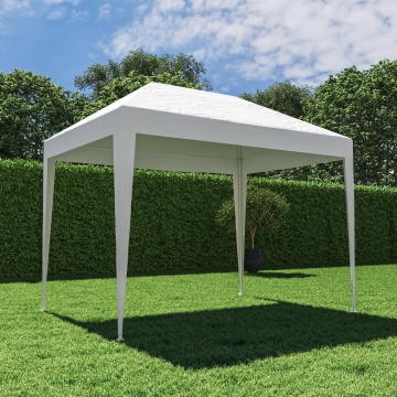 Pavilion gradina, otel/polietilena, 290 x 190 cm, H 244 cm, alb - Img 3