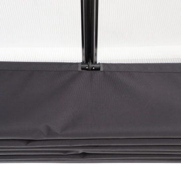 Pergola gradina, pentru perete, aluminiu/otel, 400 x 350 cm, H 270 cm, gri - Img 7