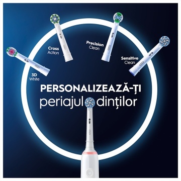 Periuta de dinti electrica Oral-B Pro 3 3500, Curatare 3D, 3 programe, 1 Incarcator, 1 Capat, Trusa de calatorie, Alb - Img 7