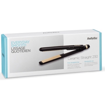 Placa de par BaByliss ST089E Ceramic Straight, placi 24x95mm ceramice, 230 grade, Negru/Crem - Img 5