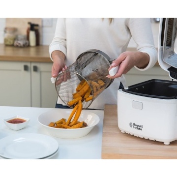 (Resigilat) Friteuza Russell Hobbs CycloFry Plus 22101-56, 1300W, 220°C, accesorii incluse, control digital, 1kg, Alb - Img 5