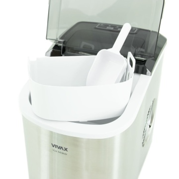 (Resigilat) Masina de gheață Vivax IM-122T, Putere 240 W, Rezervor de apă 2.2 l, Rezervor de gheață 0.7 l, Creaaza cuburi intre 6 - 13 minute, Marimi variabile ale cuburilor de gheață, Argintiu - Img 7