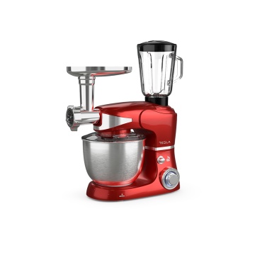 Robot de bucatarie Tesla KR600RA, 1000 W, 6 vitezebol inox 5 L, masina de tocat+blender, Rosu - Img 2