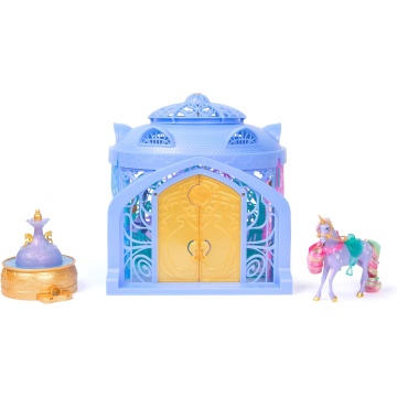 Set de Joacă Unicorn Academy – Starglow Fountain & Grajd cu Wildstar, Lumini, Sunete și 24 Accesorii, Multicolor, 4 ani + - Img 8