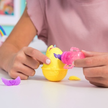 Set figurine in cosulet, Hatchimals, Alive Neon Rainbow Basket - Img 5