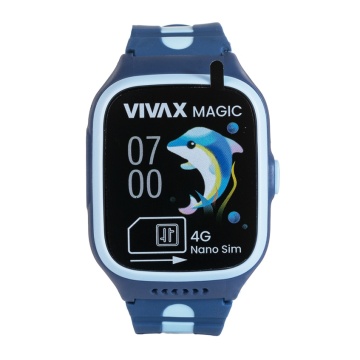 SmartWatch KIDS Vivax 4G MAGIC, Bluetooth 5.1, Rezistența la apă, Procesor ARM Cortex-R5, 64 GB, Albastru Magic