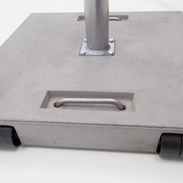 Suport umbrela terasa, cu roti, beton, 50 kg, 57 x 57 cm, H 7 cm, gri - Img 2