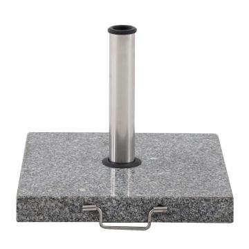 Suport umbrela terasa, granit/otel, 45 x 45 cm, H 36 cm, 30 kg, gri - Img 4