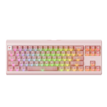 Tastatura mecanica gaming HAVIT KB896L x VKS, USB-C, 350mA, Cablu 1.2m, 5V, Iluminare RGB, 360 x 132 x 40 mm , Roz - Img 2