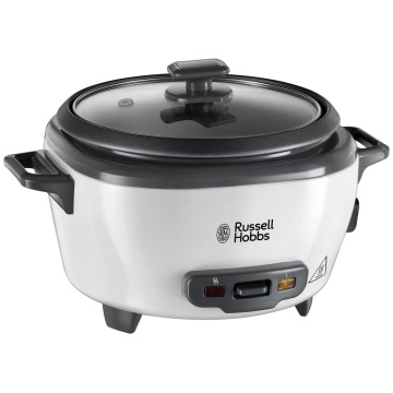 Aparat de gatit orez Russell Hobbs Medium 27030-56, 300 W, 1.4 L, mentinere automata la cald, alb/negru