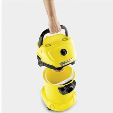 Aspirator umed-uscat Karcher WD 3 V-17/4/20, 1000 W, recipient 17 l, furtun 2 m, functie de suflare, filtru cartus, sac de filtrare, Galben/Negru - Img 6