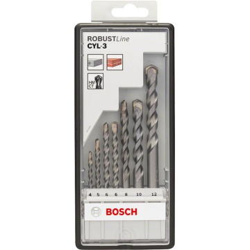 Bosch Set 7 burghie Robust Line CYL-3 pentru beton 4/5/6/8/10/12mm, caseta - Img 2
