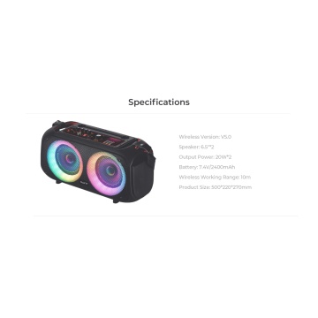 Boxa Wireless HAVIT SQ127BT, Led, 40W, Negru - Img 2