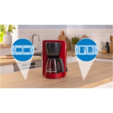 Cafetiera Bosch My Moment TKA2M114, 1.37 l, cana sticla, sistem antipicurare, oprire automata, rezervor de apa detasabil, cu sistem de umplere usoara, Rosu - Img 2