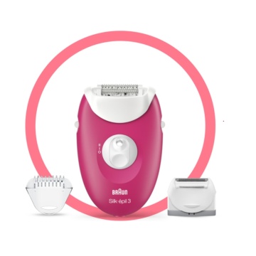 Epilator Braun SE3276, 20 pensete, 2 viteze, Alb/Roz - Img 3