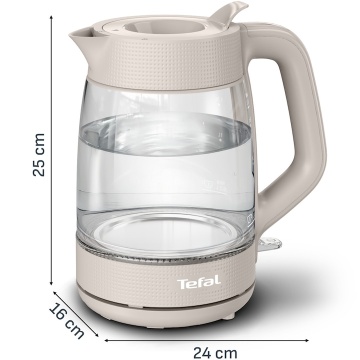 Fierbator electric Tefal Morning KO2G0BE0, 2000 W, 1.7 L, sticla, filtru anticalcar, baza rotativa, oprire automata, Crem - Img 10