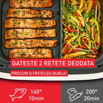 Friteuza cu Aer Cald Tefal Dual Easy Fry Flex, 2700 W, Capacitate 9 L, Touch, Air Fry & Grill, Negru - Img 6