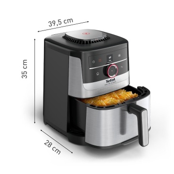 Friteuza cu aer cald Tefal Easy Fry Silence EY572DE1, 1670 W, 5l, 11 programe, pana la 220°C, afisaj digital, functie mentinere cald, argintiu & negru - Img 6