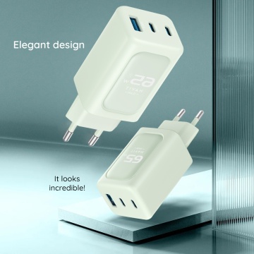 Incarcator priza HAVIT UC260 EU, 1 USB-A, 2 USB-C, 65W, Verde - Img 4
